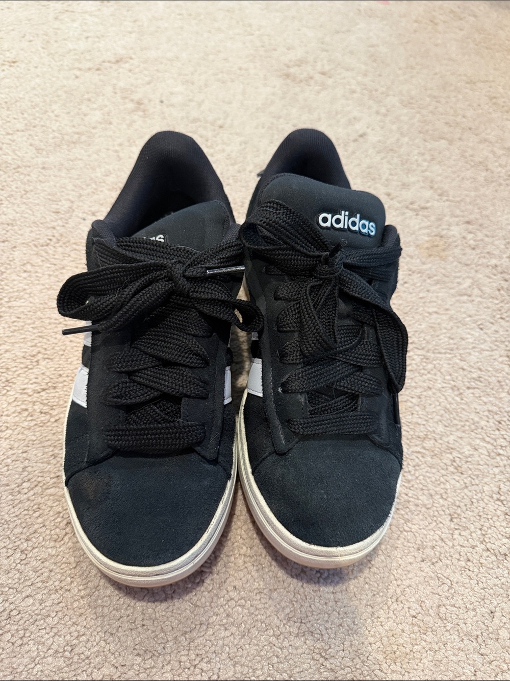 Adidas Black Sneakers with White Stripe